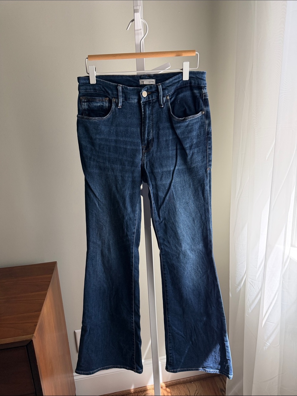 Good American Good Legs Flare Dark Blue High-Rise Jeans 29